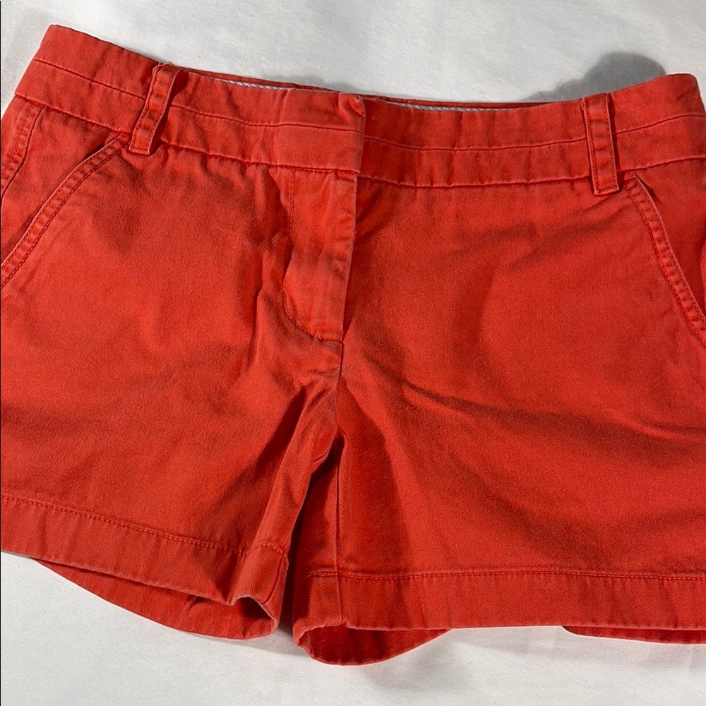 J. Crew womens bright orange Chino flat front 4" inseam chino shorts - size 2